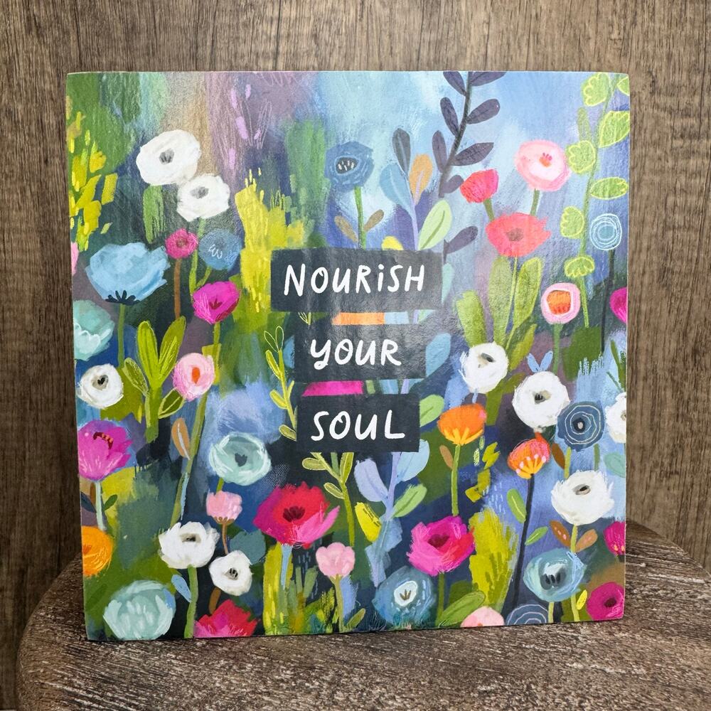 Rustic Home 6 x 6 Wood Sign Love Home Decor Flowers Boho Colorful FAST SHIP